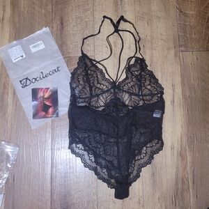 Lingerie Black Lace Teddy NEW/P21
